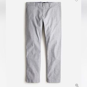 ⚓️ J.Crew NWOT Mens 484 Slim Chino Pants in Stretch Linen Blend Slub Cotton Gray